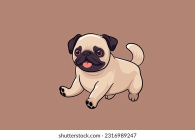 Cute pug baby dog vector