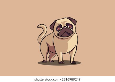 Cute pug baby dog vector