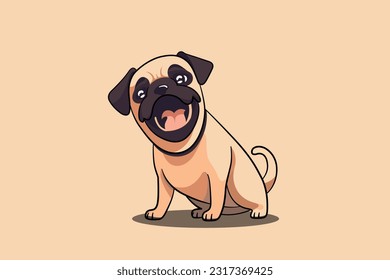 Cute pug baby dog vector