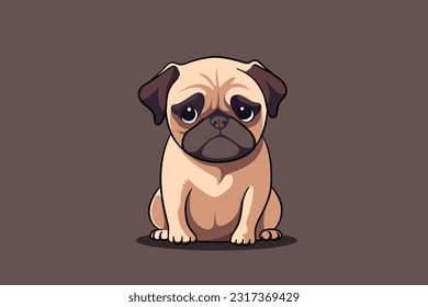Cute pug baby dog vector