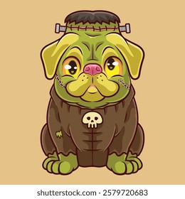 CUTE PUG CHARACTERS WITH HALLOWEEN THEME