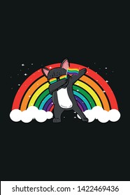 cute pug dabbing lgtb gay pride rainbow