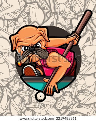 cute pug dog illustration design is perfect for t-shirt design and sticker design