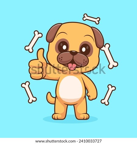 Cute Pug Dog Thumbs Up With Bone Cartoon Vector Icon
Illustration. Animal Food Icon Concept Isolated Premium
Vector. Flat Cartoon Style