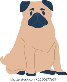 Cute pug dog vector illustration