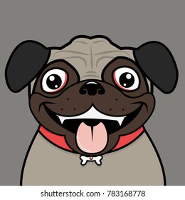 Cute Pug head vector