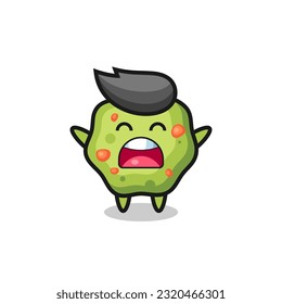 cute puke mascot with a yawn expression , cute style design for t shirt, sticker, logo element