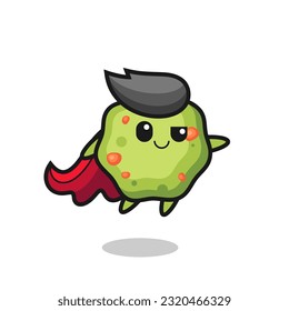 cute puke superhero character is flying , cute style design for t shirt, sticker, logo element