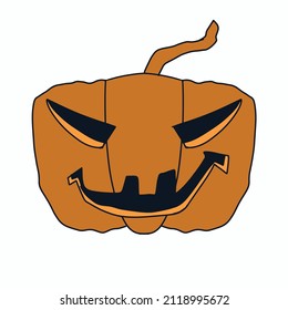Cute pumkin hallowee drawing cartoon element illustration horror scary decoration symbol grpahic 