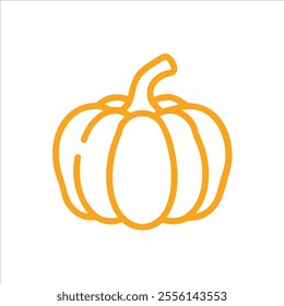 cute pumkin for helloween outline in white background