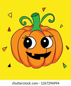 Cute pumpkin cartoon character