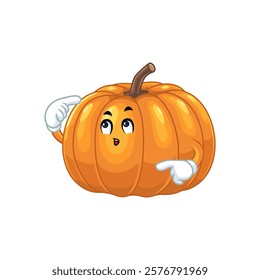 Cute Pumpkin Cartoon Character Illustration.