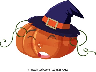 Caricatura de calabaza suave con expresión de cara asustada en ilustración de fondo blanco