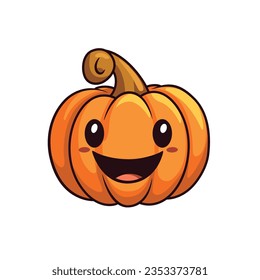 Cute pumpkin cartoon illustration isolated. Halloween concept vector illustration