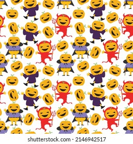 cute pumpkin cartoon pattern graphic