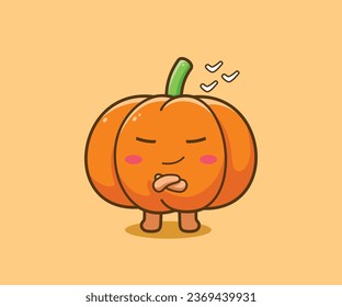 cute pumpkin character cartoon confident expression