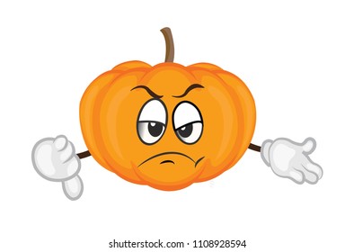 cute pumpkin character. cartoon vector illustration