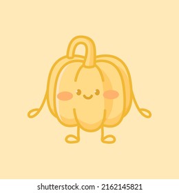 Cute pumpkin character. Cartoon vector isolated illustration