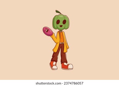 Cute Pumpkin Character Design Illustration