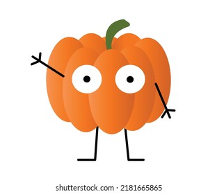 Cute pumpkin character design. pumpkin vector. pumpkin on a white background.