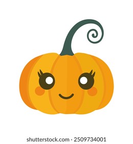 Cute pumpkin character. Happy Halloween, trick or treat. Hand drawn vector illustration. Perfect for cards, posters, prints, anniversaries, invitations.
