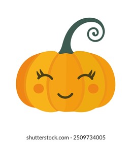 Cute pumpkin character. Happy Halloween, trick or treat. Hand drawn vector illustration. Perfect for cards, posters, prints, anniversaries, invitations.