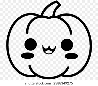 Cute pumpkin character isolated  on png for Thanksgiving  elements 