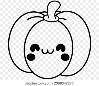 Cute pumpkin character isolated  on png for Thanksgiving  elements 