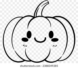 Cute pumpkin character isolated  on png for Thanksgiving  elements 