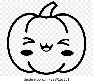 Cute pumpkin character isolated  on png for Thanksgiving  elements 