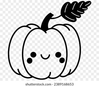 Cute pumpkin character isolated  on png for Thanksgiving  elements 