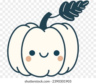 Cute pumpkin character isolated  on png for Thanksgiving  elements 