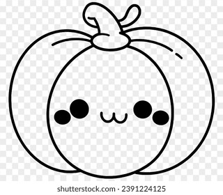 Cute pumpkin character isolated  on png for Thanksgiving  elements 