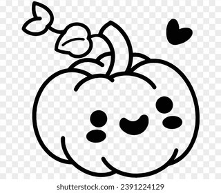 Cute pumpkin character isolated  on png for Thanksgiving  elements 