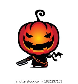 süßer Kürbischarakter, Vektordesign