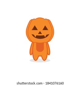 ilustración vectorial de carácter de calabaza lindo