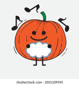 Ilustración del vector de caracteres de calabaza suave en fondo aislado