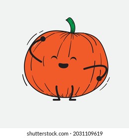 Ilustración del vector de caracteres de calabaza suave en fondo aislado
