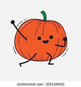 Ilustración del vector de caracteres de calabaza suave en fondo aislado