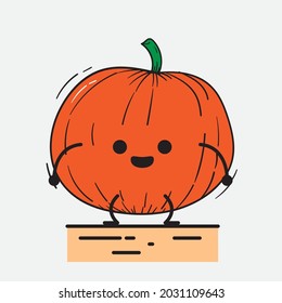 Cute Pumpkin Character Vector Illustration on isolated background