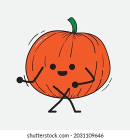 Cute Pumpkin Character Vector Illustration on isolated background