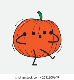 Cute Pumpkin Character Vector Illustration on isolated background