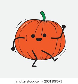 Cute Pumpkin Character Vector Illustration on isolated background