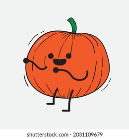 Cute Pumpkin Character Vector Illustration on isolated background