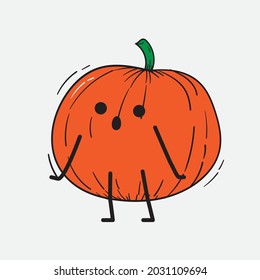 Cute-Kürbis-Zeichen-Vektorgrafik auf isoliertem Hintergrund