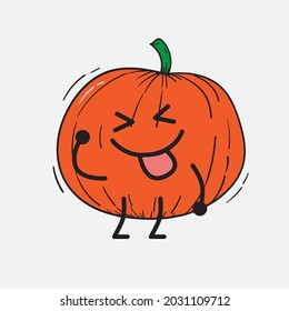 Cute Pumpkin Character Vector Illustration on isolated background