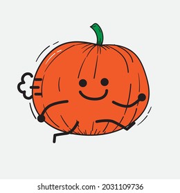 Ilustración del vector de caracteres de calabaza suave en fondo aislado