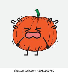 Cute Pumpkin Character Vector Illustration on isolated background