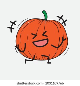 Cute-Kürbis-Zeichen-Vektorgrafik auf isoliertem Hintergrund