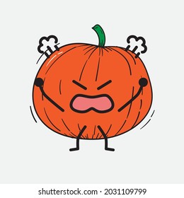 Cute Pumpkin Character Vector Illustration on isolated background